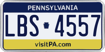 PA license plate LBS4557