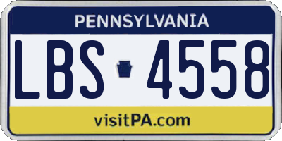 PA license plate LBS4558