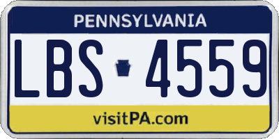 PA license plate LBS4559