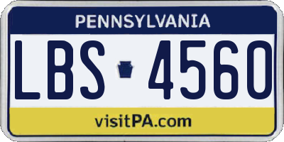 PA license plate LBS4560