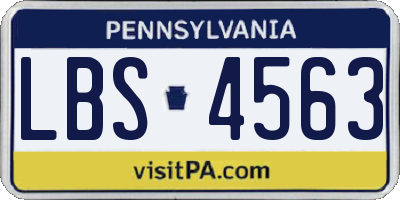 PA license plate LBS4563