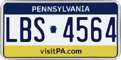 PA license plate LBS4564