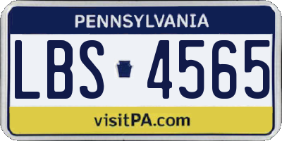 PA license plate LBS4565