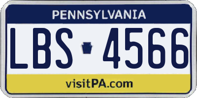 PA license plate LBS4566