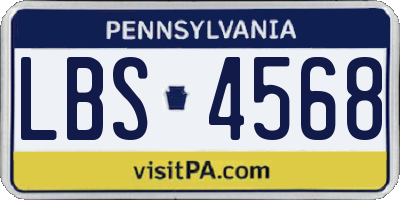 PA license plate LBS4568