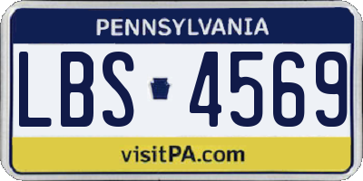 PA license plate LBS4569
