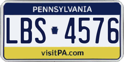 PA license plate LBS4576