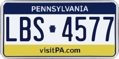 PA license plate LBS4577