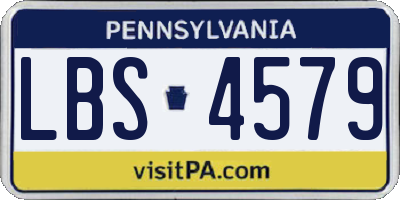 PA license plate LBS4579
