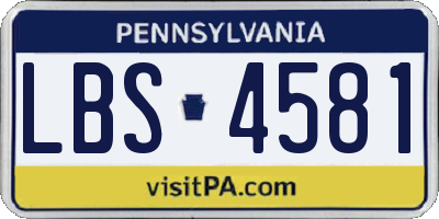 PA license plate LBS4581