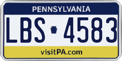 PA license plate LBS4583