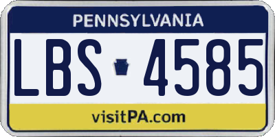 PA license plate LBS4585