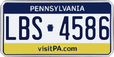 PA license plate LBS4586