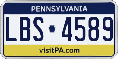 PA license plate LBS4589