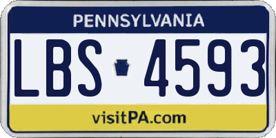 PA license plate LBS4593
