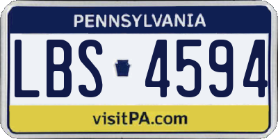 PA license plate LBS4594