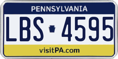 PA license plate LBS4595