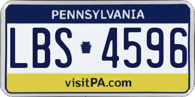 PA license plate LBS4596