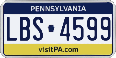 PA license plate LBS4599