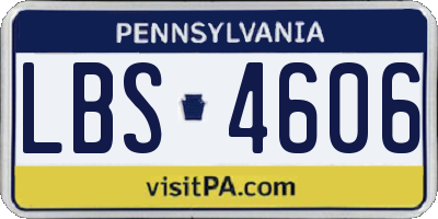 PA license plate LBS4606