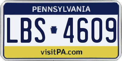 PA license plate LBS4609