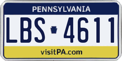 PA license plate LBS4611