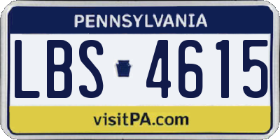 PA license plate LBS4615