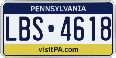 PA license plate LBS4618
