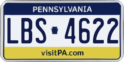PA license plate LBS4622