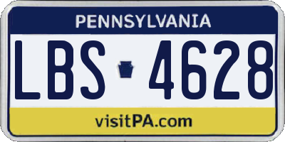 PA license plate LBS4628