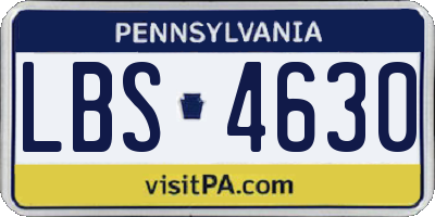 PA license plate LBS4630