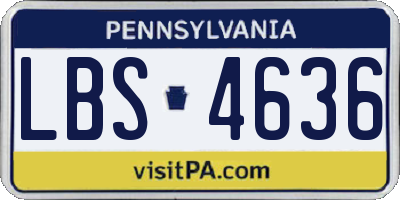 PA license plate LBS4636