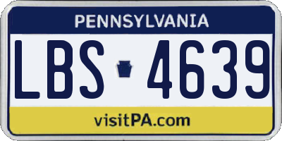 PA license plate LBS4639