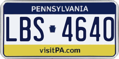 PA license plate LBS4640