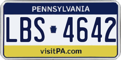 PA license plate LBS4642