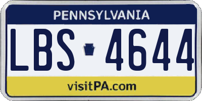 PA license plate LBS4644