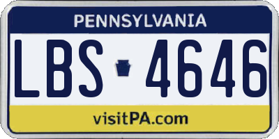 PA license plate LBS4646