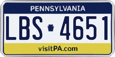 PA license plate LBS4651