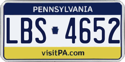 PA license plate LBS4652