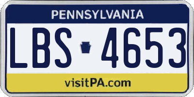 PA license plate LBS4653