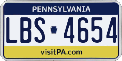 PA license plate LBS4654