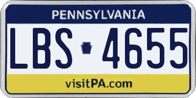 PA license plate LBS4655