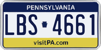 PA license plate LBS4661