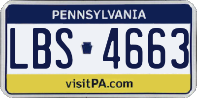 PA license plate LBS4663