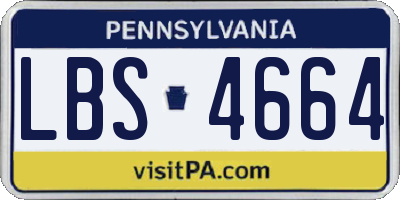 PA license plate LBS4664