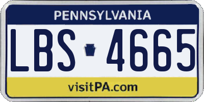 PA license plate LBS4665