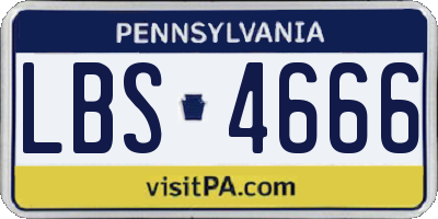 PA license plate LBS4666