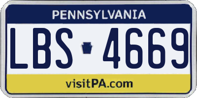 PA license plate LBS4669