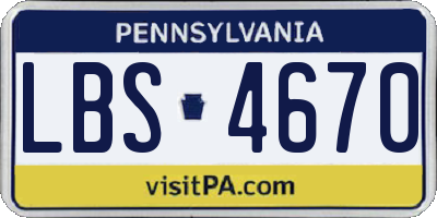 PA license plate LBS4670