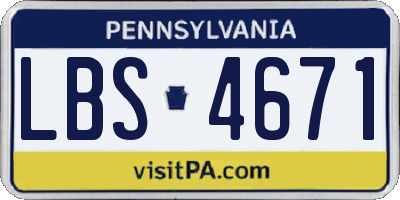 PA license plate LBS4671